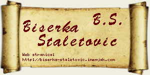 Biserka Staletović vizit kartica